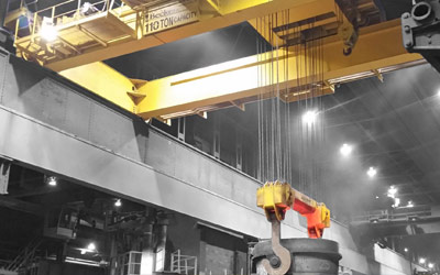 110 ton DC hot metal ladle crane