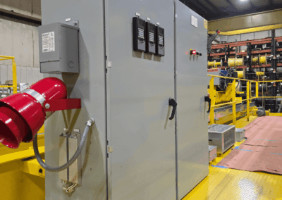 Large controls for overhead crane with siren safety features